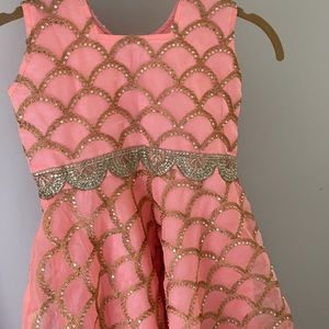 Girls pink and gold gown